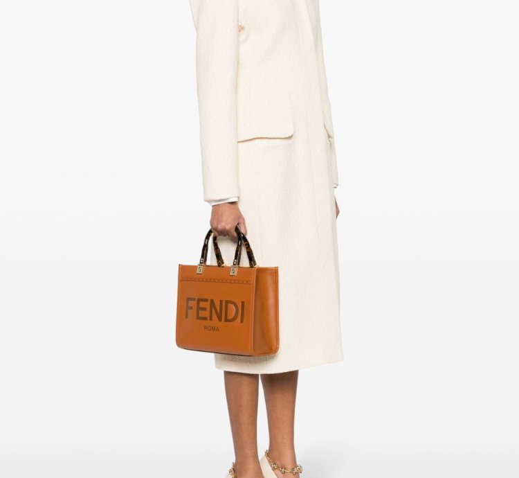 Fendi Small Sunshine Leather Tote Bag