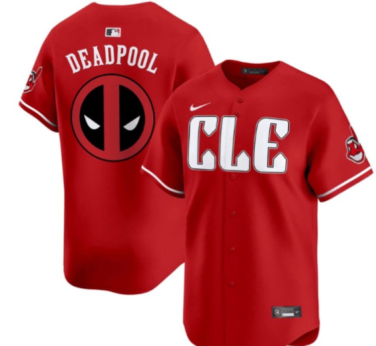 Deadpool Cleveland Guardians Cool Base Red Jersey - All Stitched