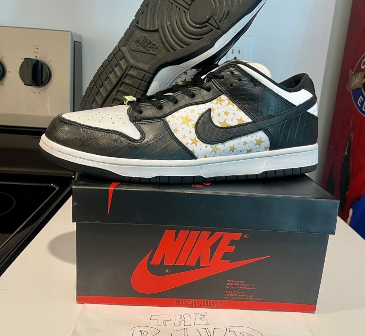 2021 Supreme Nike Sb Dunk Low Og Qs Stars Black