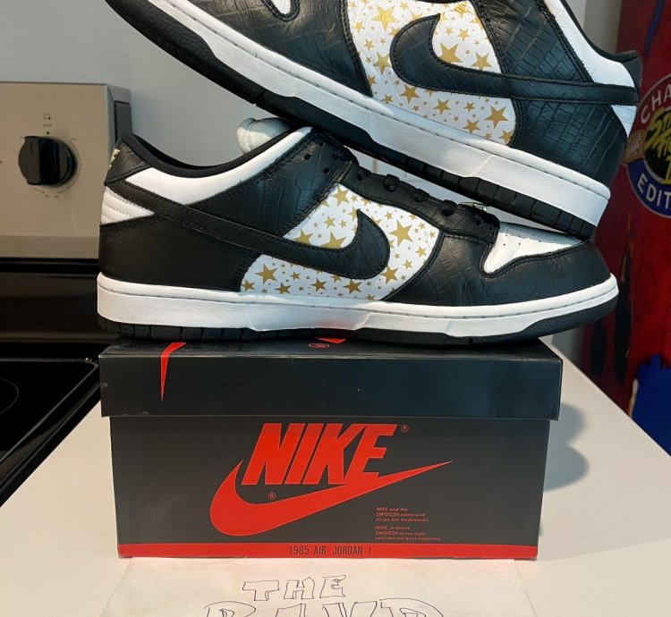 2021 Supreme Nike Sb Dunk Low Og Qs Stars Black