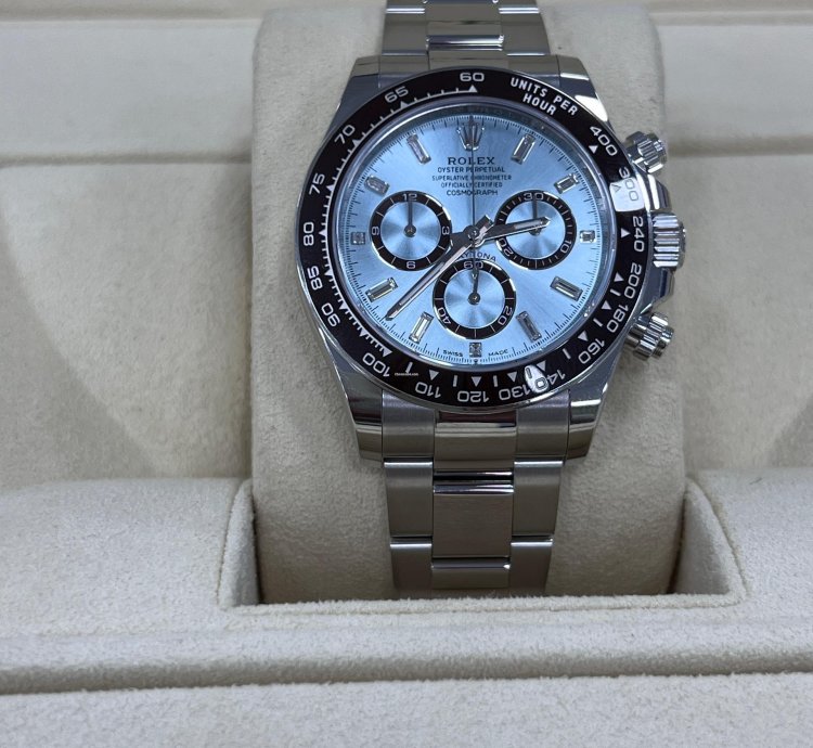 Rolex Daytona Platinum Open Caseback Baguette Diamond Dial