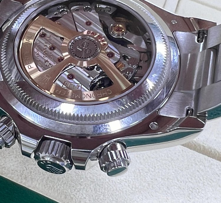 Rolex Daytona Platinum Open Caseback Baguette Diamond Dial