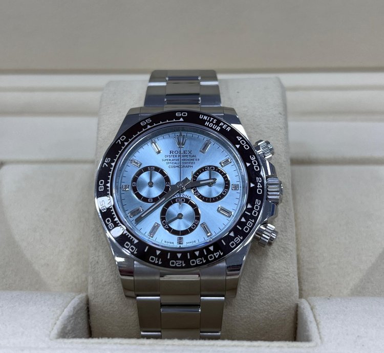 Rolex Daytona Platinum Open Caseback Baguette Diamond Dial