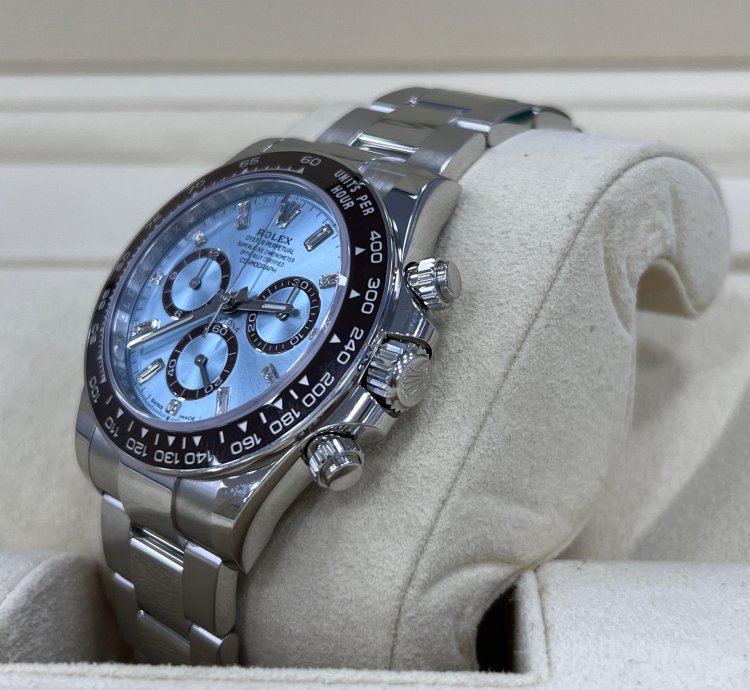 Rolex Daytona Platinum Open Caseback Baguette Diamond Dial