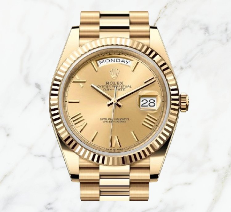 Rolex Day-date 40 Yellow Gold Champagne Roman Gold Dial 228238 new Unworn