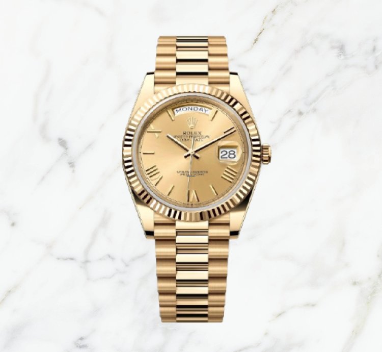 Rolex Day-date 40 Yellow Gold Champagne Roman Gold Dial 228238 new Unworn