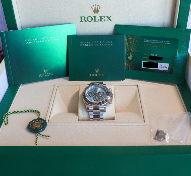 Rolex Daytona Platinum Platona 126506 Unworn 2024 40mm Full Set Display Caseback Ice Blue