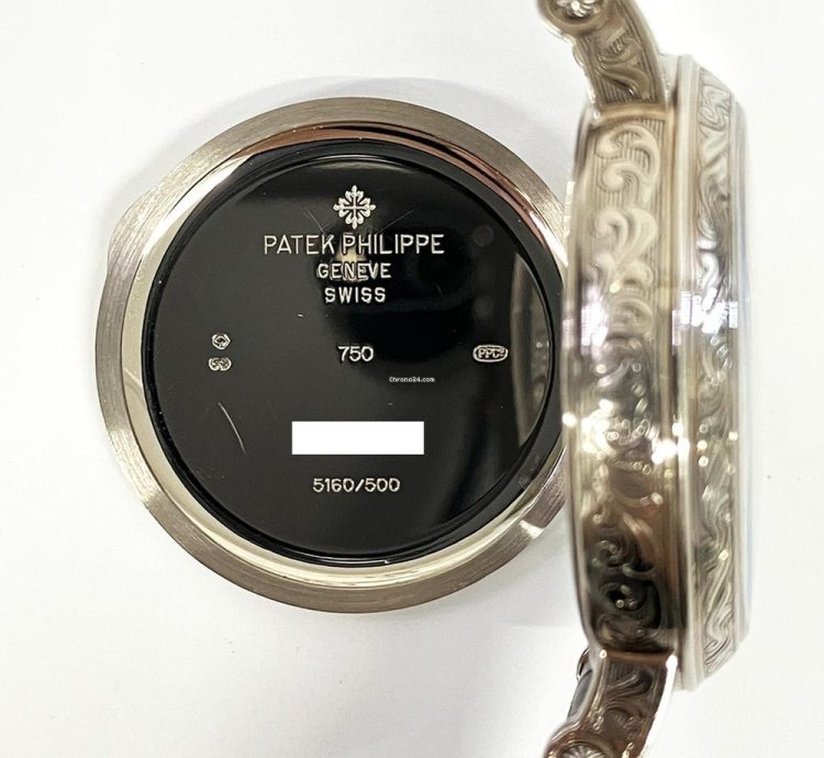 Patek Philippe Perpetual Calendar 5160 500g-001 38mm White Gold With Black Leather Watch 2018