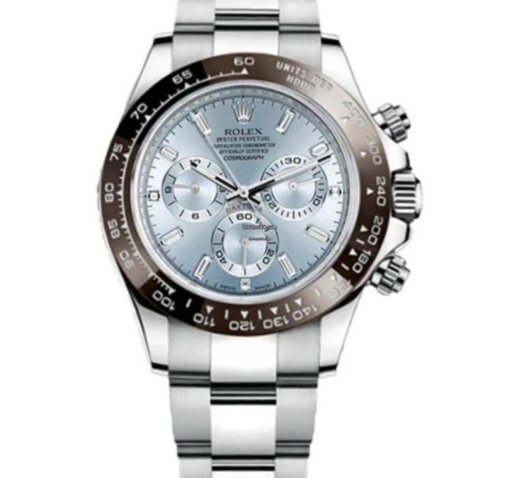Rolex Daytona Platinum With Ice Blue Dial And Baguettes Diamonds Fix Price