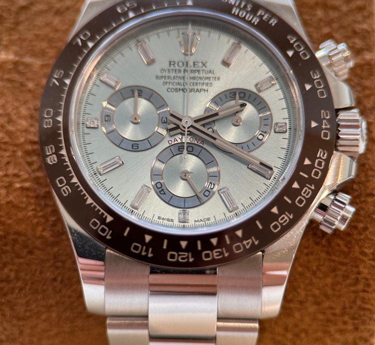 Rolex Daytona Platinum With Ice Blue Dial And Baguettes Diamonds Fix Price