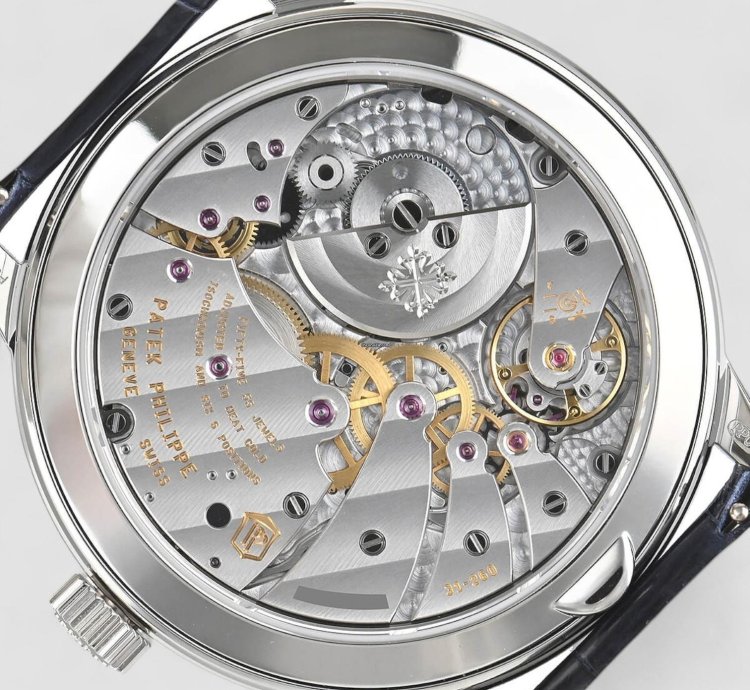 Patek Philippe Perpetual Calendar 5236p In Line Perpetual Calendar Platinum Blue Dial