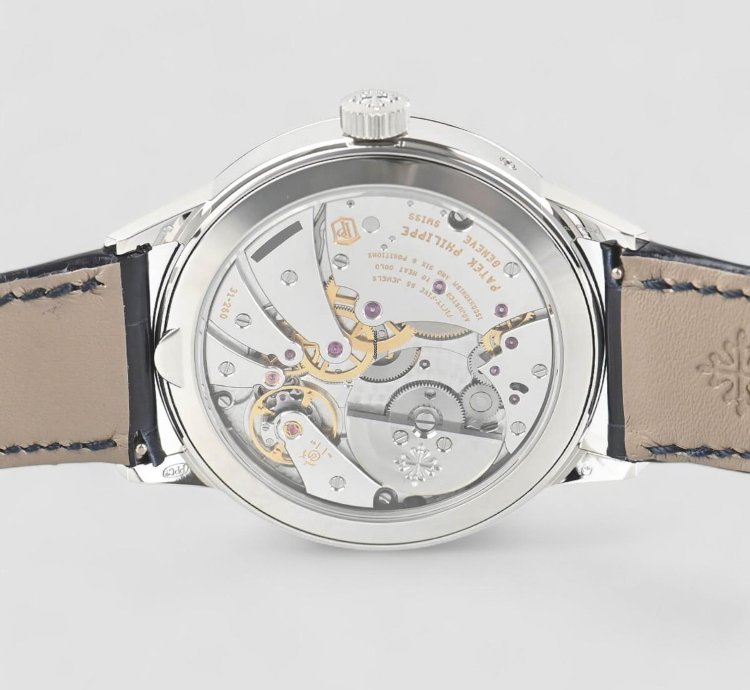 Patek Philippe Perpetual Calendar 5236p In Line Perpetual Calendar Platinum Blue Dial