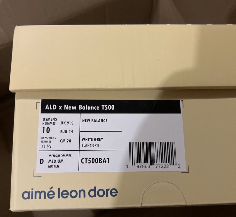 Aime Leon Dore Ald New Balance T500 White Grey Sz 10 Bnib