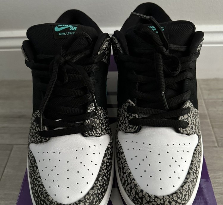 Nike Sb Dunk Low Atmos Elephant Grey Black White Jade Sz 12