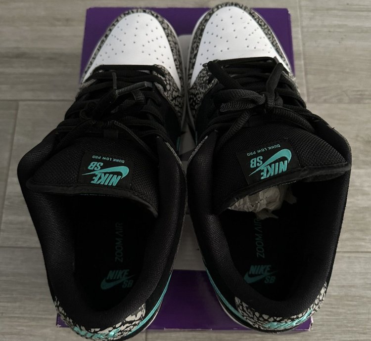 Nike Sb Dunk Low Atmos Elephant Grey Black White Jade Sz 12