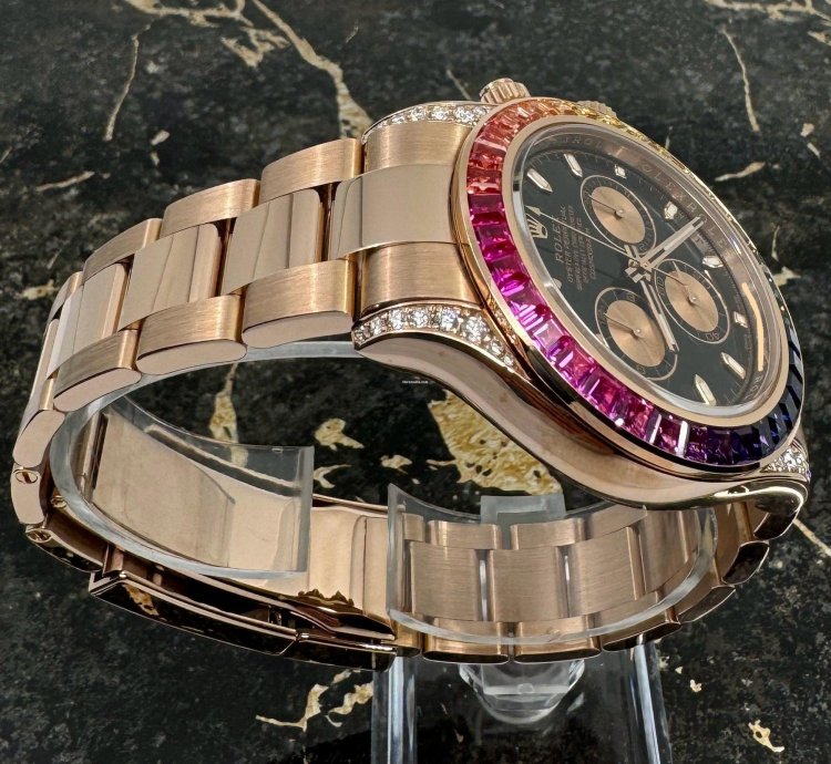 Rolex Daytona Rainbow - Rose Gold - 116505 - Custom Bezel - Diamonds - New
