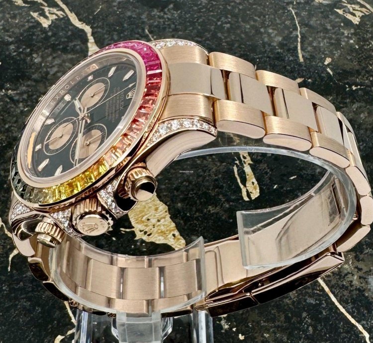 Rolex Daytona Rainbow - Rose Gold - 116505 - Custom Bezel - Diamonds - New