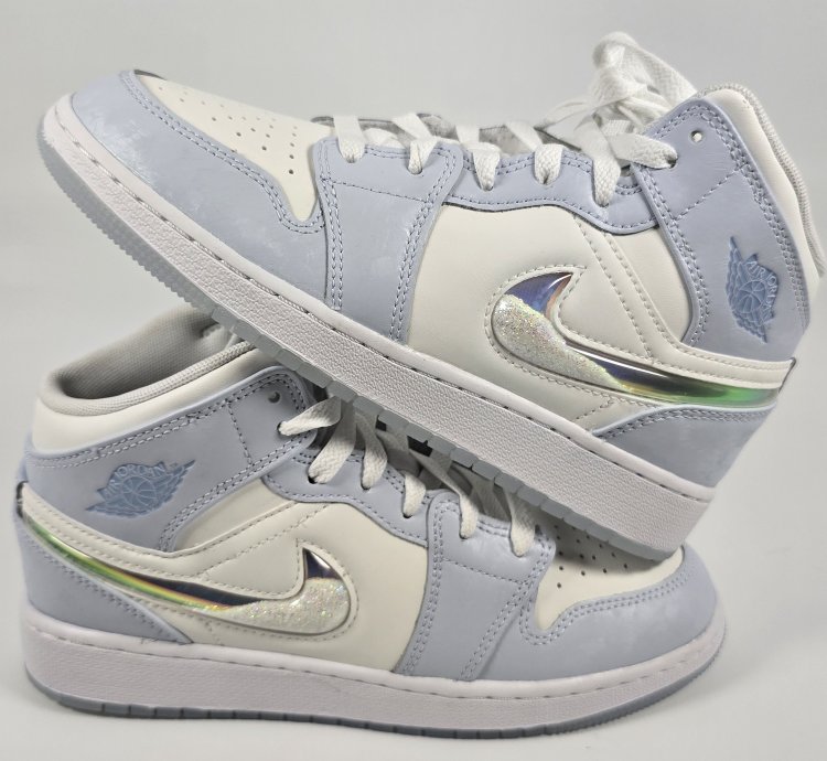 2023 Air Jordan 1 Mid Se Gs Glitter Swoosh