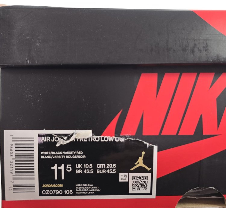 2023 Air Jordan 1 Retro Low Og Black Toe