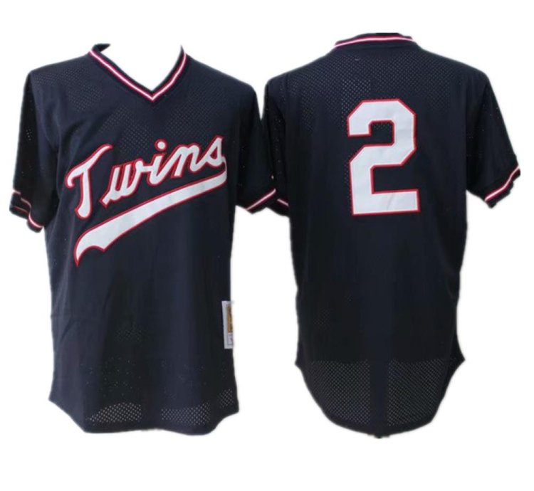 Minnesota Twins Brian Dozier Navy Throwback Mesh Pullover Jersey