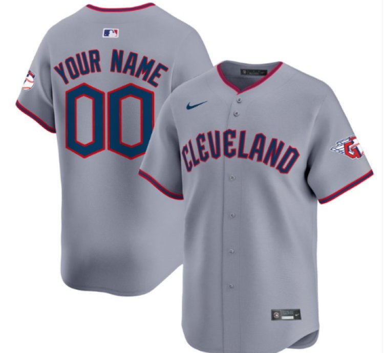 Custom Cleveland Guardians Jersey 2025 Vapor Premier Limited All Stitched Gray