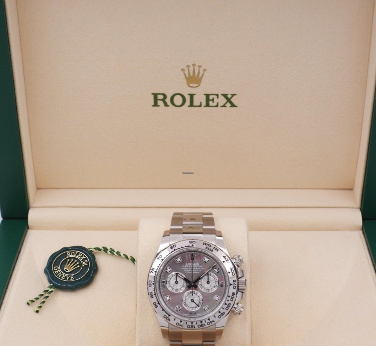Rolex Daytona Ref 116509 Gold Crystal Mother Of Pearl Diamond Dial