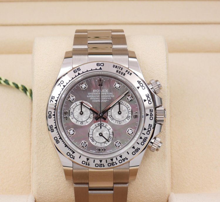 Rolex Daytona Ref 116509 Gold Crystal Mother Of Pearl Diamond Dial