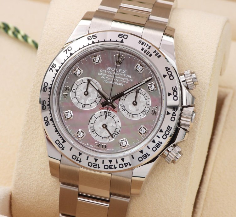 Rolex Daytona Ref 116509 Gold Crystal Mother Of Pearl Diamond Dial