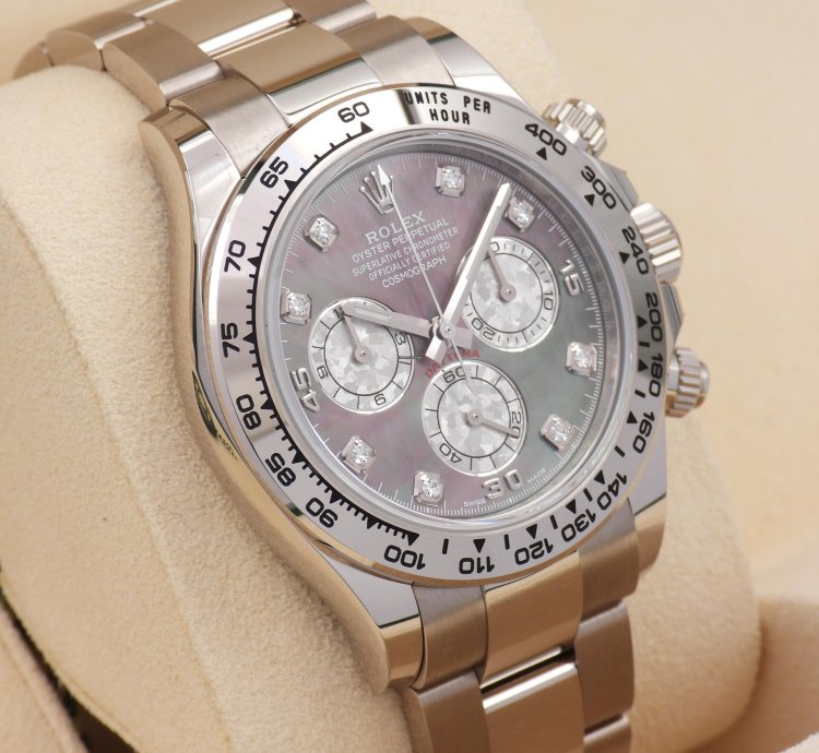 Rolex Daytona Ref 116509 Gold Crystal Mother Of Pearl Diamond Dial