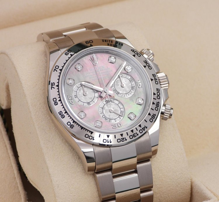 Rolex Daytona Ref 116509 Gold Crystal Mother Of Pearl Diamond Dial