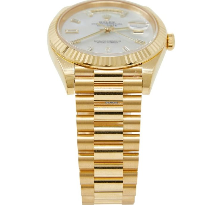 Rolex Day-date 40 Yellow Gold Mop Diamond Dial On Presidential Complete Set Unworn 2024