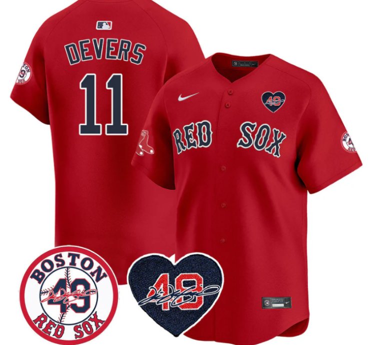 Rafael Devers Jersey 11 Boston Red Sox Tim Wakefield Memorial Patch Stitched Red