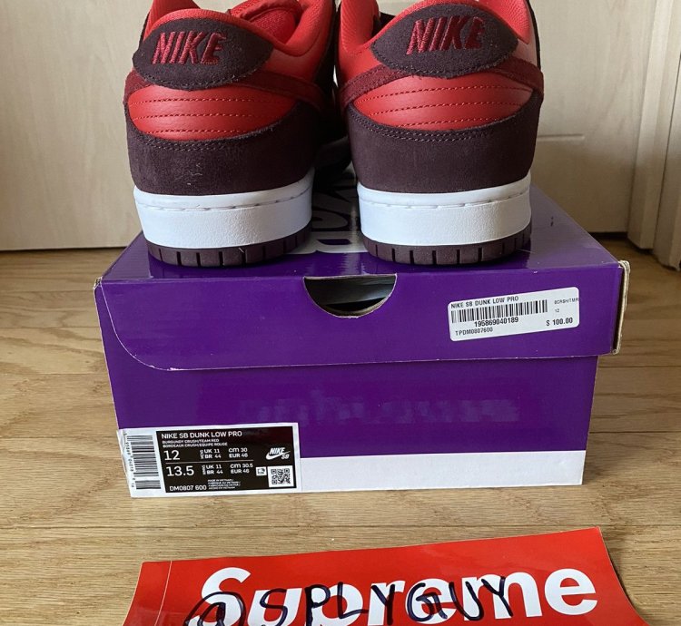 Nike Sb Dunk Low Cherry Sz 12