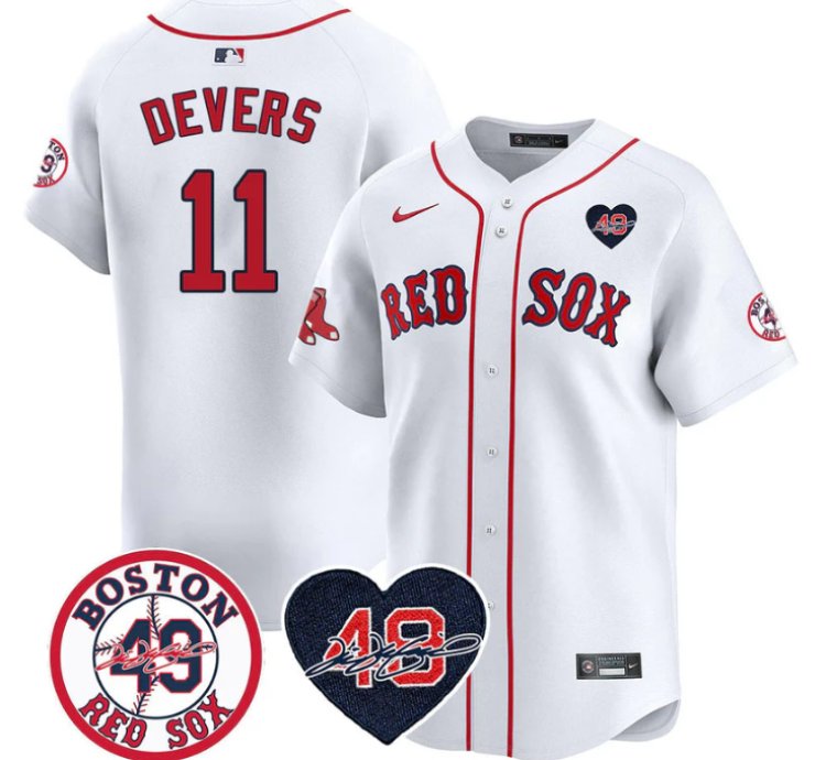 Rafael Devers Jersey 11 Boston Red Sox Tim Wakefield Memorial Patch Stitched White
