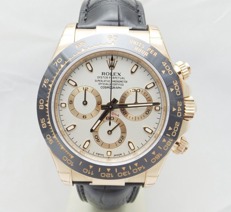 Rolex Daytona Ref 116515ln Oro Rosa 18kt Ivory Everose Nos Full Stickers