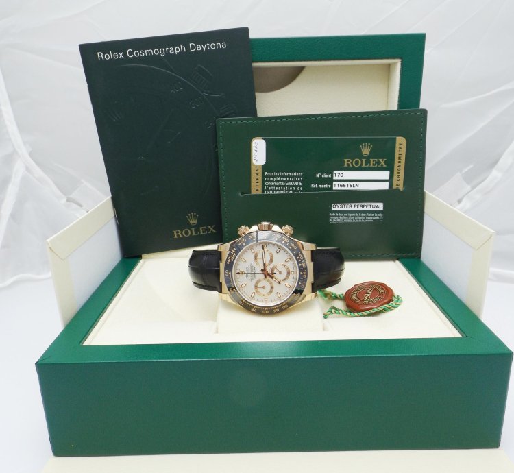 Rolex Daytona Ref 116515ln Oro Rosa 18kt Ivory Everose Nos Full Stickers