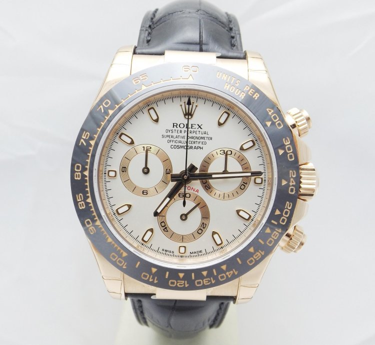Rolex Daytona Ref 116515ln Oro Rosa 18kt Ivory Everose Nos Full Stickers