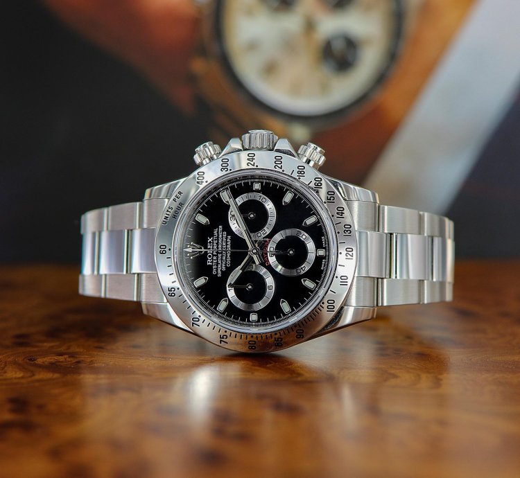 Rolex Daytona Ref 116520 Chromalight Black Dial Full Set 2015