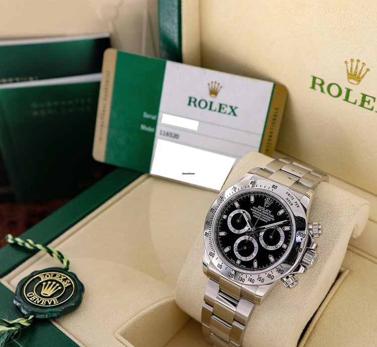 Rolex Daytona Ref 116520 Chromalight Black Dial Full Set 2015