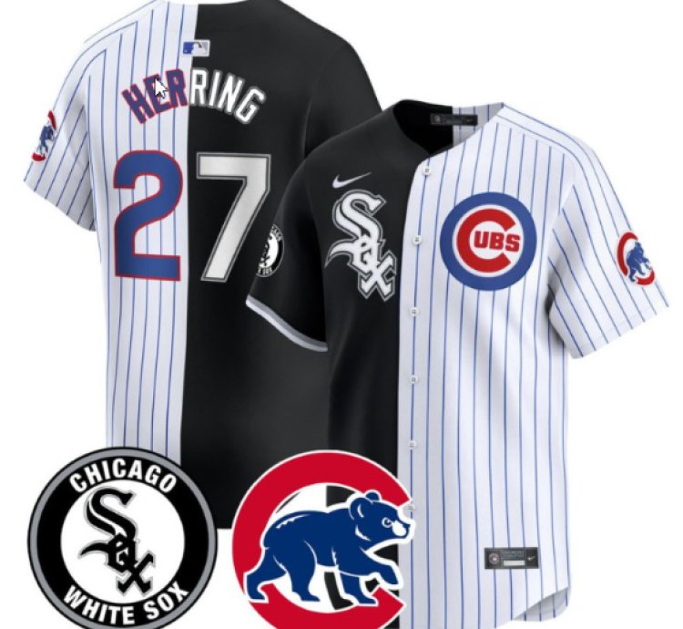 Herring 27 Chicago White Sox Mix Chicago Cubs Jersey - All Stitched