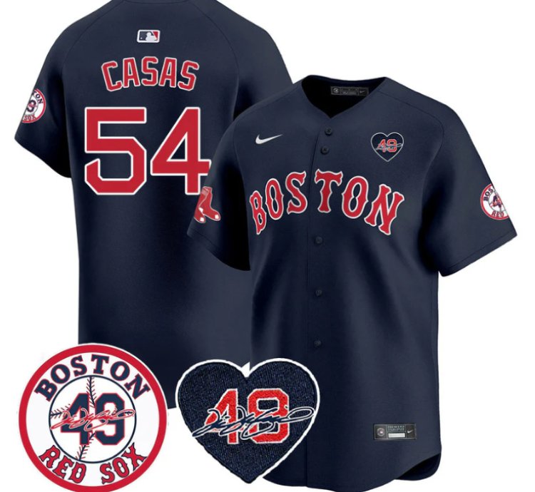 Triston Casas Jersey 54 Boston Red Sox Tim Wakefield Memorial Patch Stitched Navy
