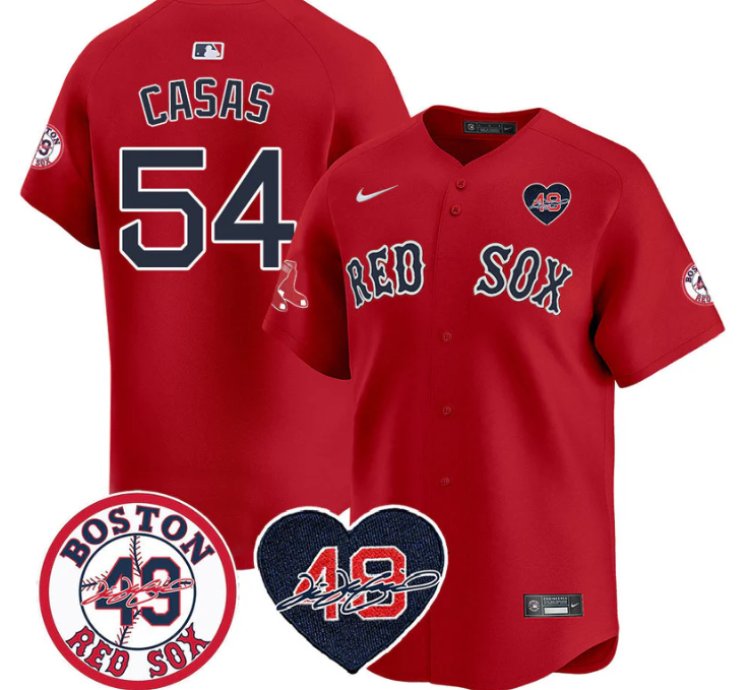 Triston Casas Jersey 54 Boston Red Sox Tim Wakefield Memorial Patch Stitched Red