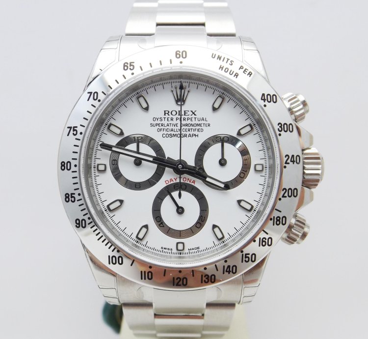 Rolex Daytona Ref 116520 White Chromalight Aph Nos New Full Set Stickers