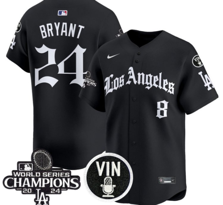 Kobe Bryant Jersey 24 Dodgers 2025 La Gothic Style Vapor Premier Limited Stitched Black