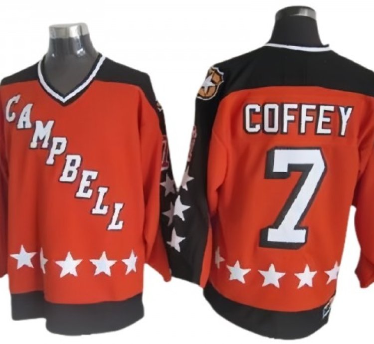 Nhl 1984 All Star Game Campbell 7 Paul Coffey Vintage Ccm Jersey - Orange
