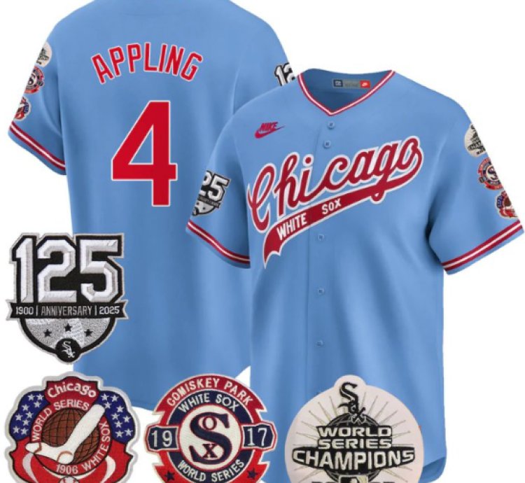 Luke Appling Jersey 4 Chicago White Sox 125th Anniversary World Series Champions Blue