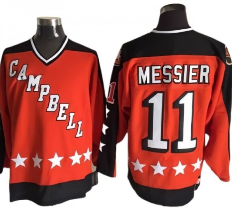 Nhl 1984 All Star Game Campbell 11 Mark Messier Vintage Ccm Jersey - Orange