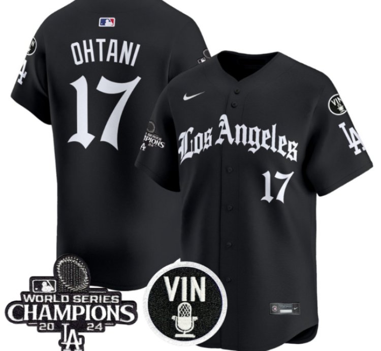 Shohei Ohtani Jersey 17 Dodgers 2025 La Gothic Style Vapor Premier Limited Stitched Black