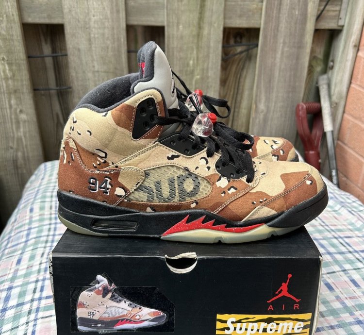 Jordan 5 Retro Supreme Desert Camo