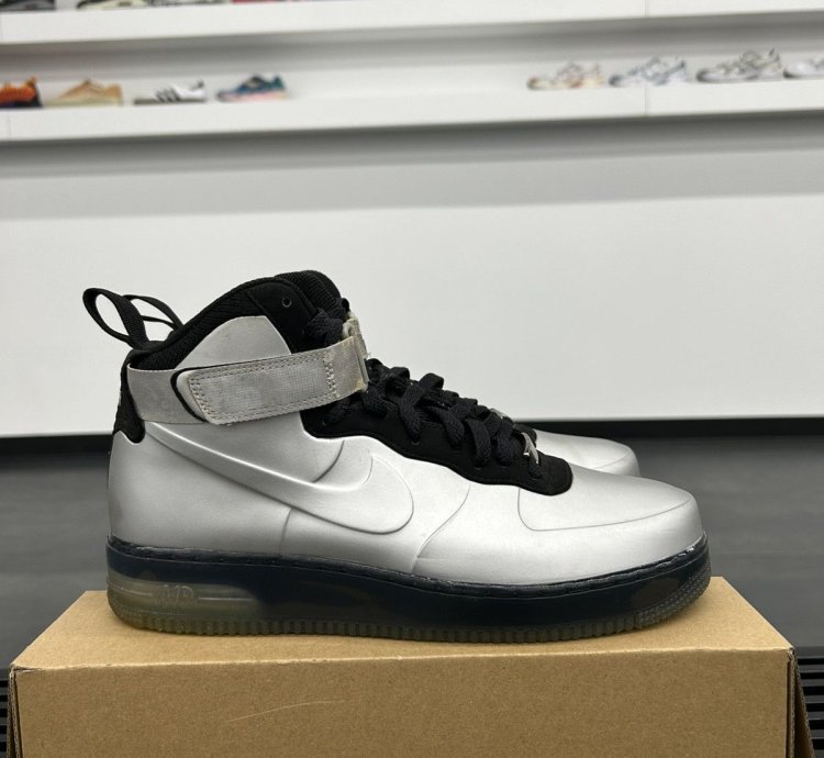 69265 Nike Air Force 1 High Foamposite Silver 2012